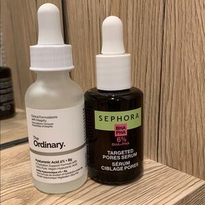 Sephora Targeted Pores Serum and The Ordinary Hyaluronic Acid